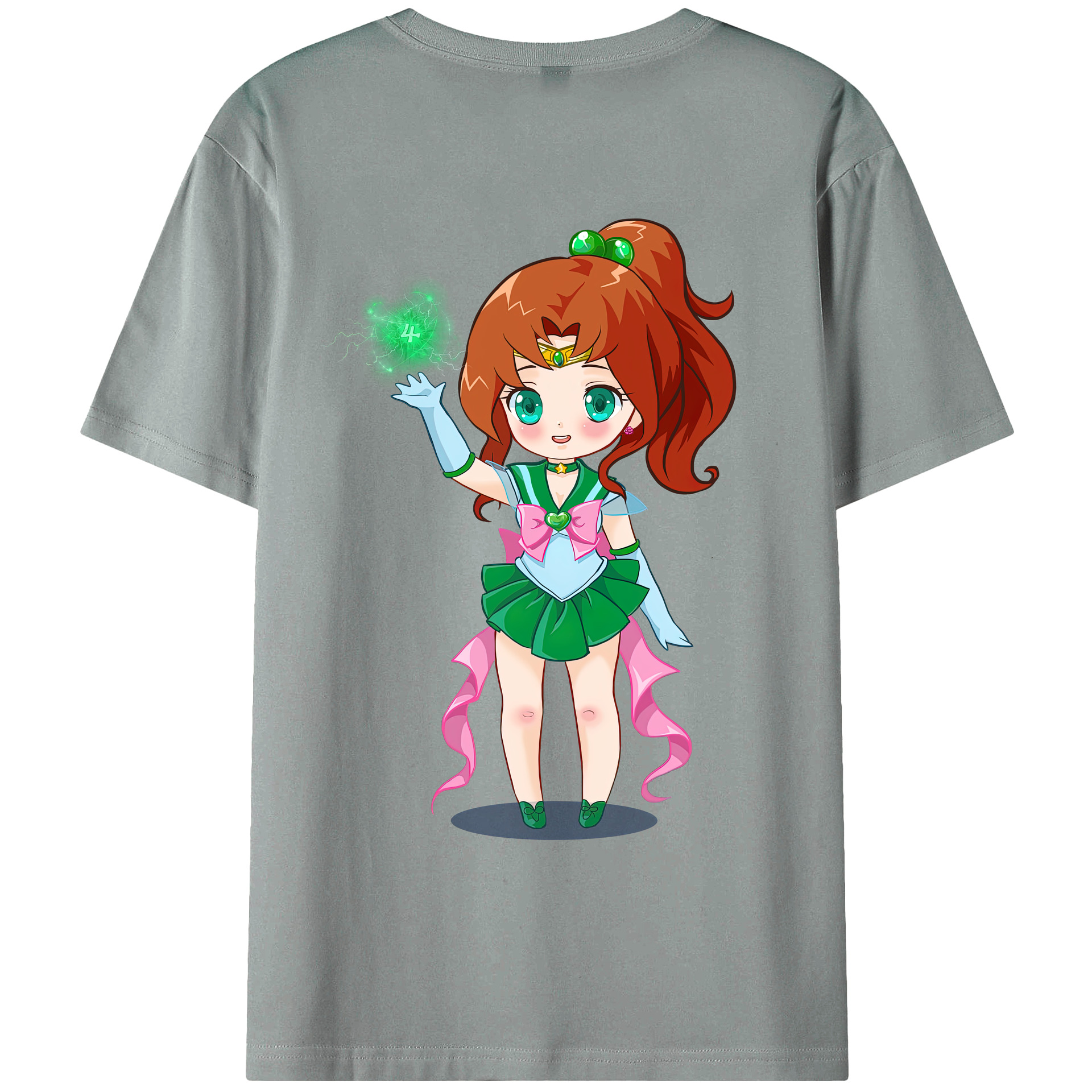 （画像用） 美少女戦士セーラームーン 木野 まこと きの まこと Sailor Moon Kino Makoto （セーラージュピター；Sailor Jupiter） 綿100％ メンズ半袖Tシャツ（バックプリント） 通気性